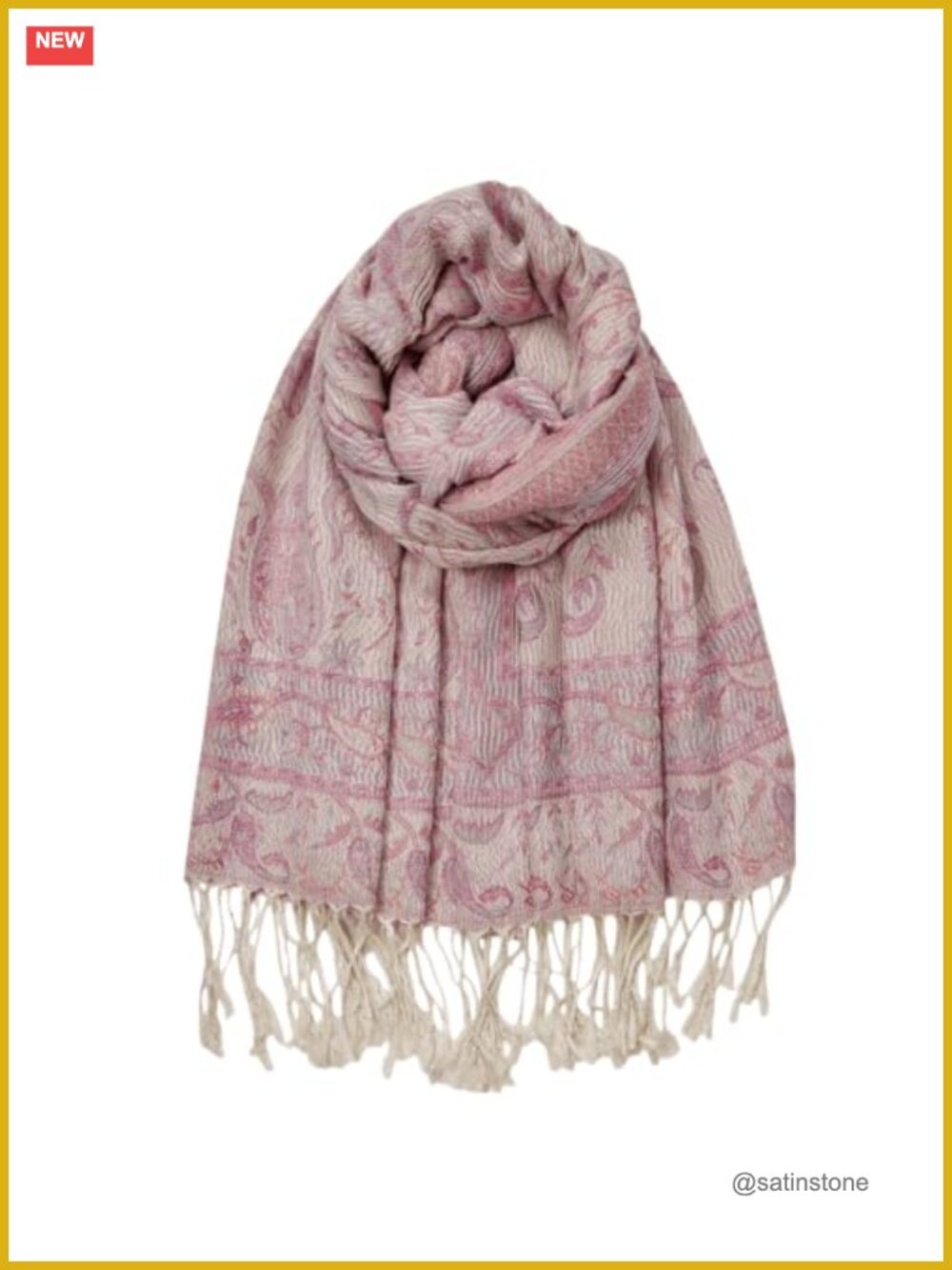Paisley Fringed Pashmina Wrap Shawl Rayon Polyester Reversible All Seasons